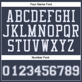 Custom Navy White Round Neck Suit Basketball Jersey