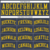 Custom Navy Gold Round Neck Suit Basketball Jersey