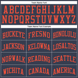Custom Navy Orange Round Neck Suit Basketball Jersey