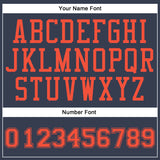 Custom Navy Orange Round Neck Suit Basketball Jersey