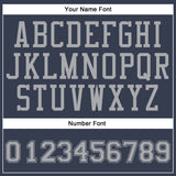 Custom Navy Gray Round Neck Suit Basketball Jersey