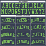 Custom Navy Neon Green Round Neck Suit Basketball Jersey