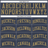 Custom Navy Old Gold Round Neck Suit Basketball Jersey