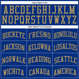 Custom Royal Old Gold Round Neck Suit Basketball Jersey