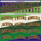 Custom Dark Purple Green-Gold Geometric Stripe Round Neck Sublimation Basketball Suit Jersey
