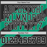Custom White Black Green-Gold Wave Geometric Stripe Round Neck Sublimation Basketball Suit Jersey
