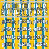Custom Yellow White Teal Royal-Black Geometric Stripe Round Neck Sublimation Basketball Suit Jersey