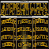 Custom Black Old Gold-Gold Vertical Stripe Gradient Round Neck Sublimation Basketball Suit Jersey