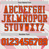 Custom White Orange Neon Pink Old Gold-Navy Wave Stripe Round Neck Sublimation Basketball Suit Jersey