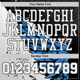 Custom Black White-Blue Wing Splash Ink Boho Style Round Neck Sublimation Basketball Uniform Jersey