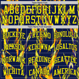 Custom Navy-Light Yellow Wing Brush Stroke Boho Style Round Neck Sublimation Basketball Uniform Jersey