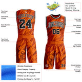 Custom Orange Black-White Eagle Wing Boho Style Round Neck Sublimation Basketball Uniform Jersey