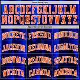 Custom Blue Orange-White Feather Boho Style Round Neck Sublimation Basketball Uniform Jersey