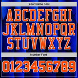 Custom Blue Orange-White Feather Boho Style Round Neck Sublimation Basketball Uniform Jersey