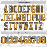 Custom White Old Gold-Black Feather Wing Boho Style Round Neck Sublimation Basketball Uniform Jersey