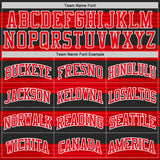 Custom Black Fire Red-White Wing Stripe Boho Style Round Neck Sublimation Basketball Uniform Jersey
