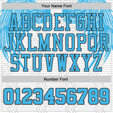 Custom White Sky Blue-Black Wing Lightning Boho Style Round Neck Sublimation Basketball Uniform Jersey