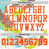 Custom White-Orange Feather Boho Style Round Neck Sublimation Basketball Uniform Jersey