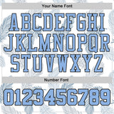 Custom White Light Blue-Black Feather Boho Style Round Neck Sublimation Basketball Uniform Jersey