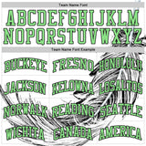 Custom White Pea Green-Black Feather Boho Style Round Neck Sublimation Basketball Uniform Jersey