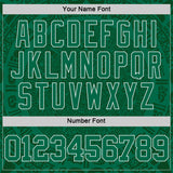 Custom Kelly Green-White Tribal Ethnic Aztec Sun Stone Side Panel Stripe Round Neck Sublimation Basketball Set Jersey