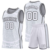 Custom White-Black Tribal Ethnic Aztec Sun Stone Side Panel Stripe Round Neck Sublimation Basketball Set Jersey