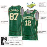 Custom Green-Cream Tribal Ethnic Aztec Sun Stone Side Panel Stripe Round Neck Sublimation Basketball Set Jersey