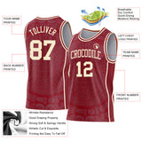 Custom Maroon-Cream Tribal Ethnic Aztec Sun Stone Side Panel Stripe Round Neck Sublimation Basketball Set Jersey