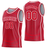 Custom Red-White Tribal Ethnic Aztec Sun Stone Side Panel Stripe Round Neck Sublimation Basketball Set Jersey