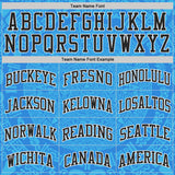 Custom Powder Blue Black-White Tribal Ethnic Aztec Sun Stone Side Panel Stripe Round Neck Sublimation Basketball Set Jersey