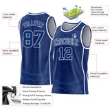 Custom Royal-White Tribal Ethnic Aztec Sun Stone Side Panel Stripe Round Neck Sublimation Basketball Set Jersey