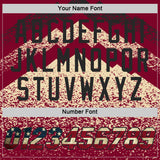 Custom Maroon Vintage USA Flag Cream-Black Mountain Peak Shards Side Panel Stripe Round Neck Sublimation Basketball Set Jersey