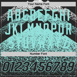 Custom Black Ice Blue-White Mountain Peak Shards Side Panel Stripe Round Neck Sublimation Basketball Set Jersey