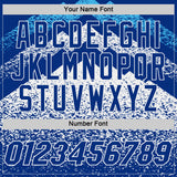 Custom Royal White-Light Blue Mountain Peak Shards Side Panel Stripe Round Neck Sublimation Basketball Set Jersey