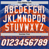Custom Royal White-Orange Mountain Peak Shards Side Panel Stripe Round Neck Sublimation Basketball Set Jersey