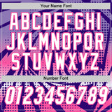 Custom Purple White-Pink Lightning Gradient Dot Side Panel Stripe Round Neck Sublimation Basketball Set Jersey