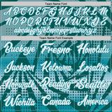 Custom Teal White-Midnight Green Lightning Gradient Dot Side Panel Stripe Round Neck Sublimation Basketball Set Jersey