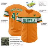 Custom Bay Orange Kelly Green-White Authentic Baseball Jersey