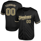 Custom Black Camo-Cream Mesh Authentic Throwback Baseball Jersey