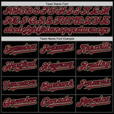 Custom Black Crimson-City Cream Mesh Authentic Throwback Baseball Jersey