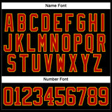 Custom Black Red-Gold Hockey Lace Neck Jersey