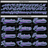 Custom Black Purple-Teal Hockey Lace Neck Jersey