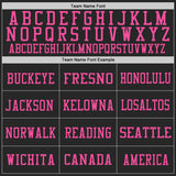 Custom Black Gray-Pink Mesh Authentic Throwback Football Jersey