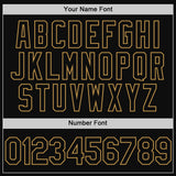 Custom Black Old Gold Authentic Throwback Baseball Jersey