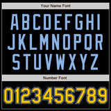 Custom Black Yellow-Light Blue Authentic Baseball Jersey