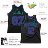 Custom Black Purple-Teal Authentic Throwback Basketball Jersey