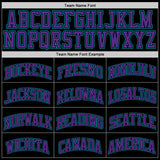Custom Black Purple-Teal Authentic Throwback Basketball Jersey