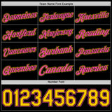 Custom Black Yellow-Pink Authentic Basketball Jersey