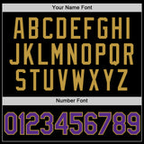 Custom Black Purple-Old Gold Authentic Basketball Jersey