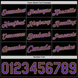 Custom Black Purple-Old Gold Authentic Basketball Jersey